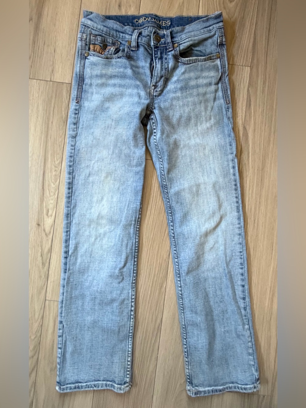 Cody James Jackson Slim Straight Western Jeans Light Wash Blue 30x32